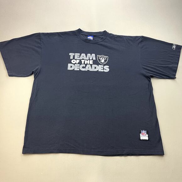 Vintage Oakland Raiders T-Shirt Adult XXL Black Reebok NFL Football Team y2k - Picture 1 of 9